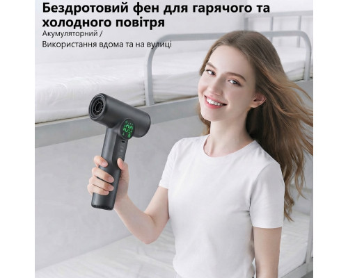 Бездротовий акумуляторний фен VVU&CCO CFJ-4B-B (200 Вт, 15600 мАг)
