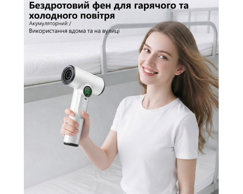 Бездротовий акумуляторний фен VVU&CCO CFJ-4B-W (200 Вт, 15600 мАг)