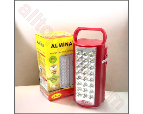 Ліхтар переносний світлодіодний з повербанком Almina  24 LED, 30000mAh, вбудований акумулятор 6V  