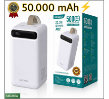 Повербанк 50000 mAh (22,5W), KAKUSIGA KSC-889 Juyuan Series (white)