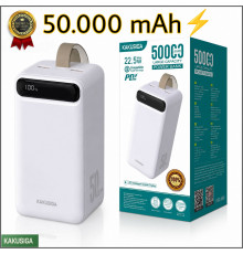 Повербанк 50000 mAh (22,5W), KAKUSIGA KSC-889 Juyuan Series (white)