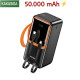 Повербанк 50000 mAh Kakusiga KSC-1090 (22.5W / PD 20W) зі вбудованими кабелями (Black)