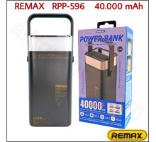 Повербанк REMAX RPP-596, 40.000 mAh, 22.5W, з RGB ліхтарем і захистом від вологи