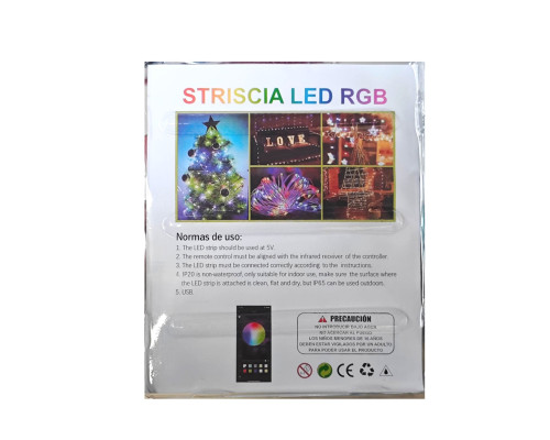 RGB стрічка з пультом і Bluetooth керуванням, 10 м, силіконова оболонка, USB живлення