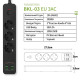 Мережевий фільтр-подовжувач 2 метри, з USB та Type-C на 3 розетки (3000W / 10A), black