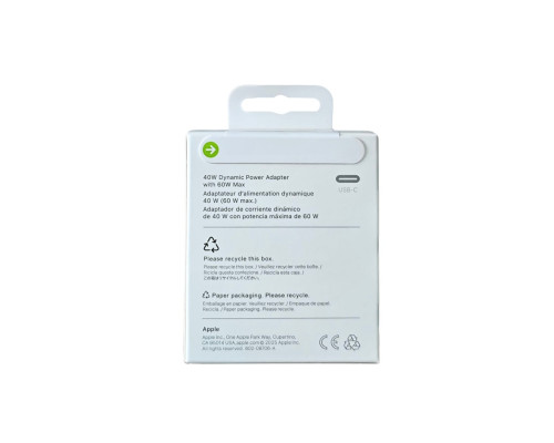 Зарядний пристрій для Apple: 40W Dynamic Power Adapter Type-C (MHJ83ZM/A)