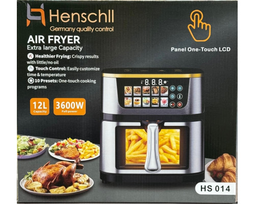 Аерогриль-духовка Henschll HS-014 (12 л)  3600W, із кольоровим сенсорним екраном