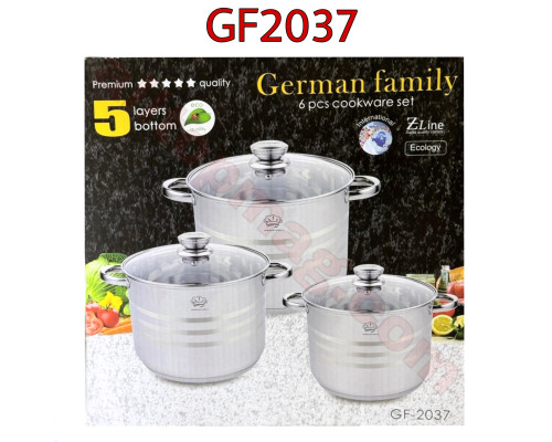 Набір каструль German Family GF-2037, 6 предметів