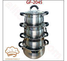 Набор посуды German Family GF-2045 из нержавеющей стали (8 предметов)