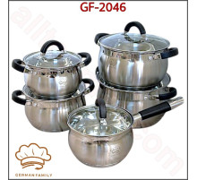 Набор посуды German Family GF-2046 из нержавеющей стали (10 предметов)