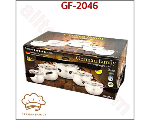 Набір посуду German Family GF-2046 з нержавіючої сталі (10 предметів)