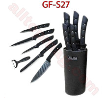 Набір ножів German Family ZLine GF-S27 (6 предметів + підставка)