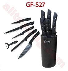 Набір ножів German Family ZLine GF-S27 (6 предметів + підставка)