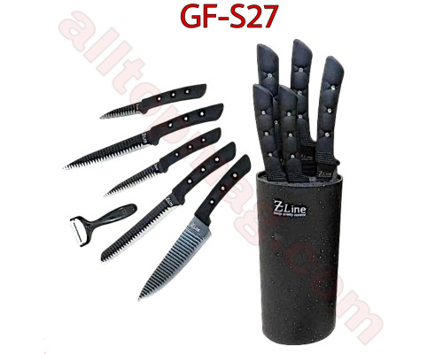 Набір ножів German Family ZLine GF-S27 (6 предметів + підставка)