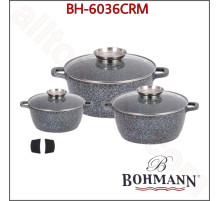 Набір антипригарних каструль BOHMANN BH-6036CRM, 3 предмети