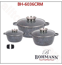 Набір антипригарних каструль BOHMANN BH-6036CRM, 3 предмети