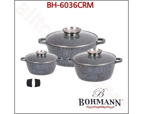 Набір антипригарних каструль BOHMANN BH-6036CRM, 3 предмети
