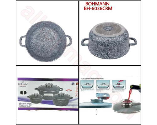 Набір антипригарних каструль BOHMANN BH-6036CRM, 3 предмети