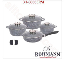 Набір посуду з антипригарним гранітним покриттям BOHMANN BH-6038CRM, 4 предмети