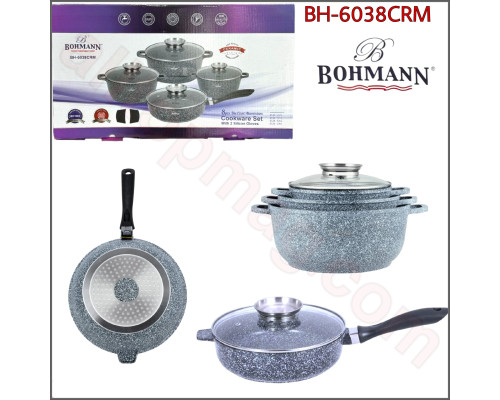 Набір посуду з антипригарним гранітним покриттям BOHMANN BH-6038CRM, 4 предмети