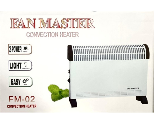 Електричний конвектор Fan Master FM-02 (2000 Вт), тихий обігрівач для спальні 2000W