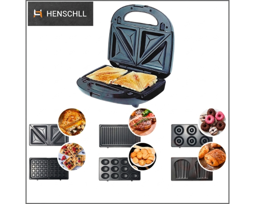 Вафельниця 6 в 1 Henschll HS-056 2200 Вт мультипекар сендвічниця