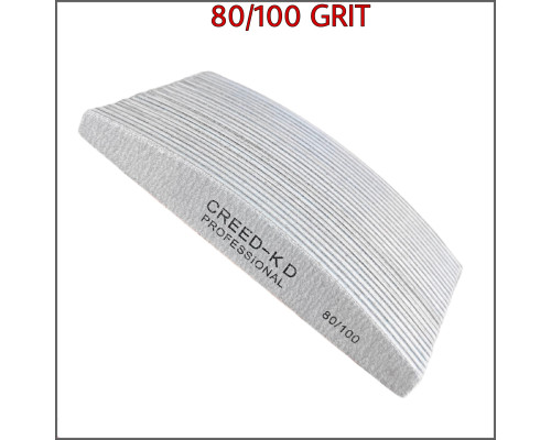 25 шт.Набір професійних пилок для нігтів CREED-KD (Човник) 80/100 грит (H02-80D100)